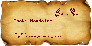 Csáki Magdolna névjegykártya